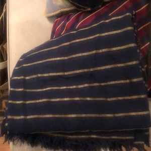brand new with tags Ralph Lauren blue and gold striped blanket